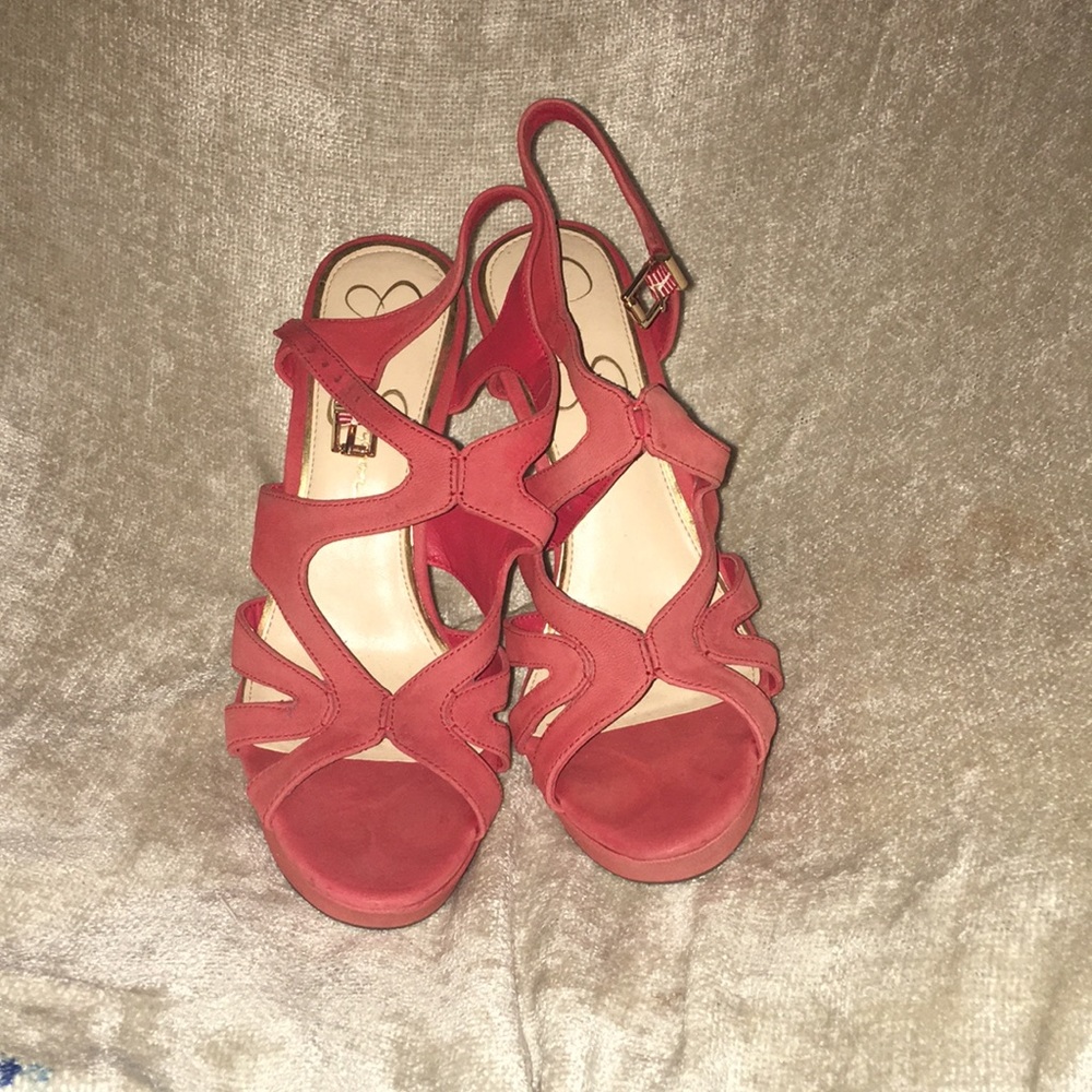 Red Jessica Simpson Wedges